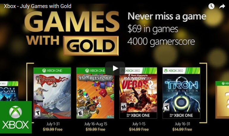 NEWS – Xbox Live Games With Gold July 2016 Announced ...