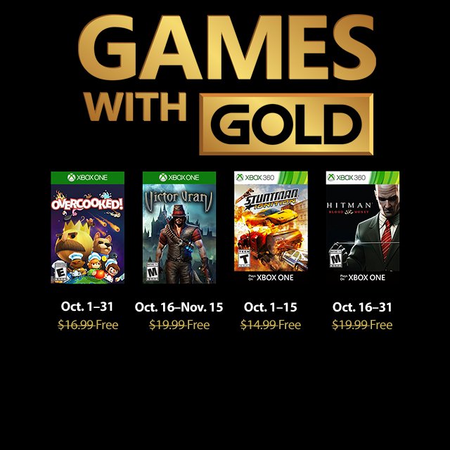 Xbox Games with Gold for Oct 2018 Announced