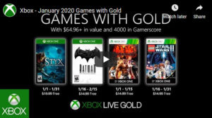 Here are the free Xbox games for January 2020