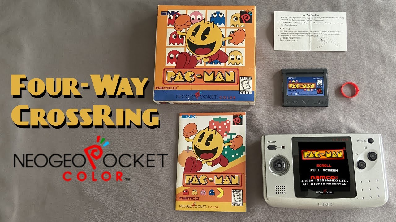 PAC-MAN on Neogeo Pocket Color has a unique accessory, the Four-Way CrossRing