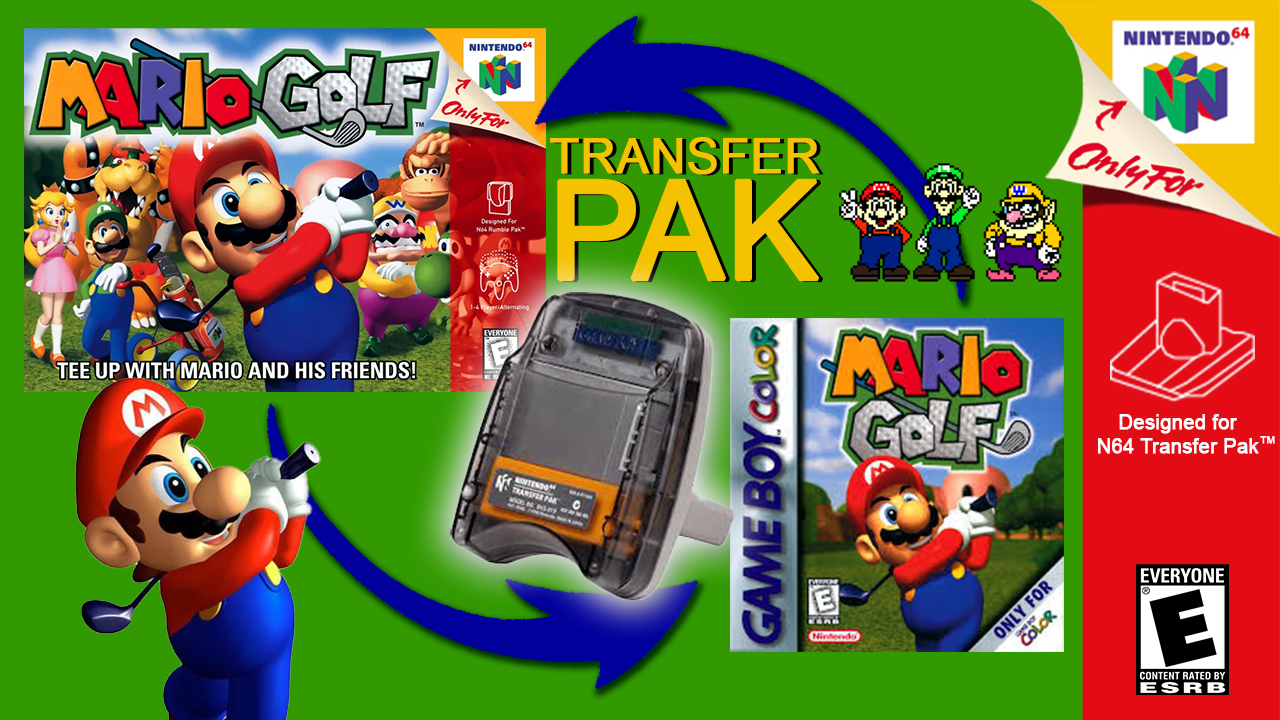 Transfer Pak – MARIO GOLF N64 to GBC unlockables and secrets