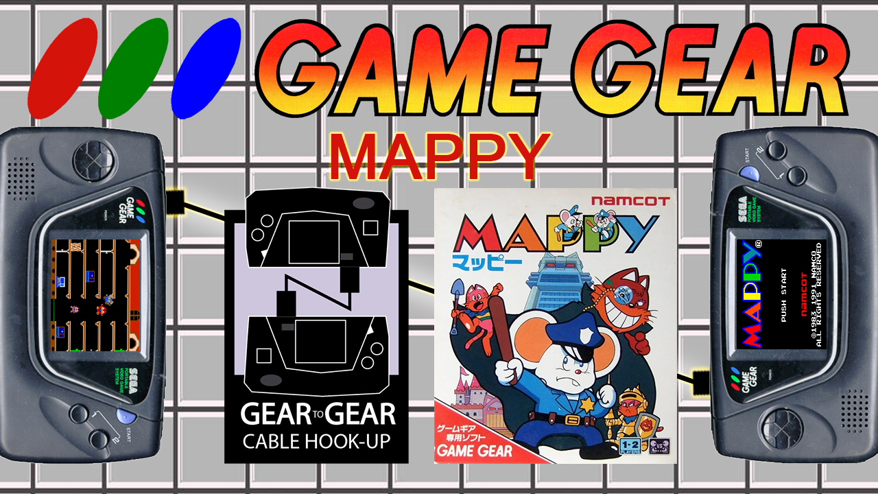 Mappy (Game Gear, 1991) 2-player mode, Enable The Link Cable